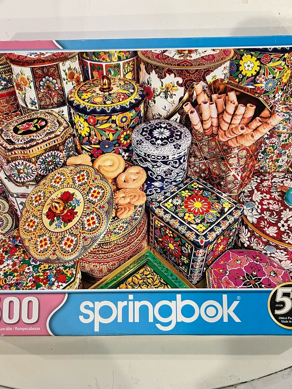 Springbok Colorful Decorative Tins Puzzle - Vibrant Floral Design